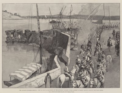 The Advance towards Dongola, the 5th and 7th Squadrons of the Egyptian Cavalry, under Captain D Mahon, leaving Assouan for Wady Halfa by Amedee Forestier